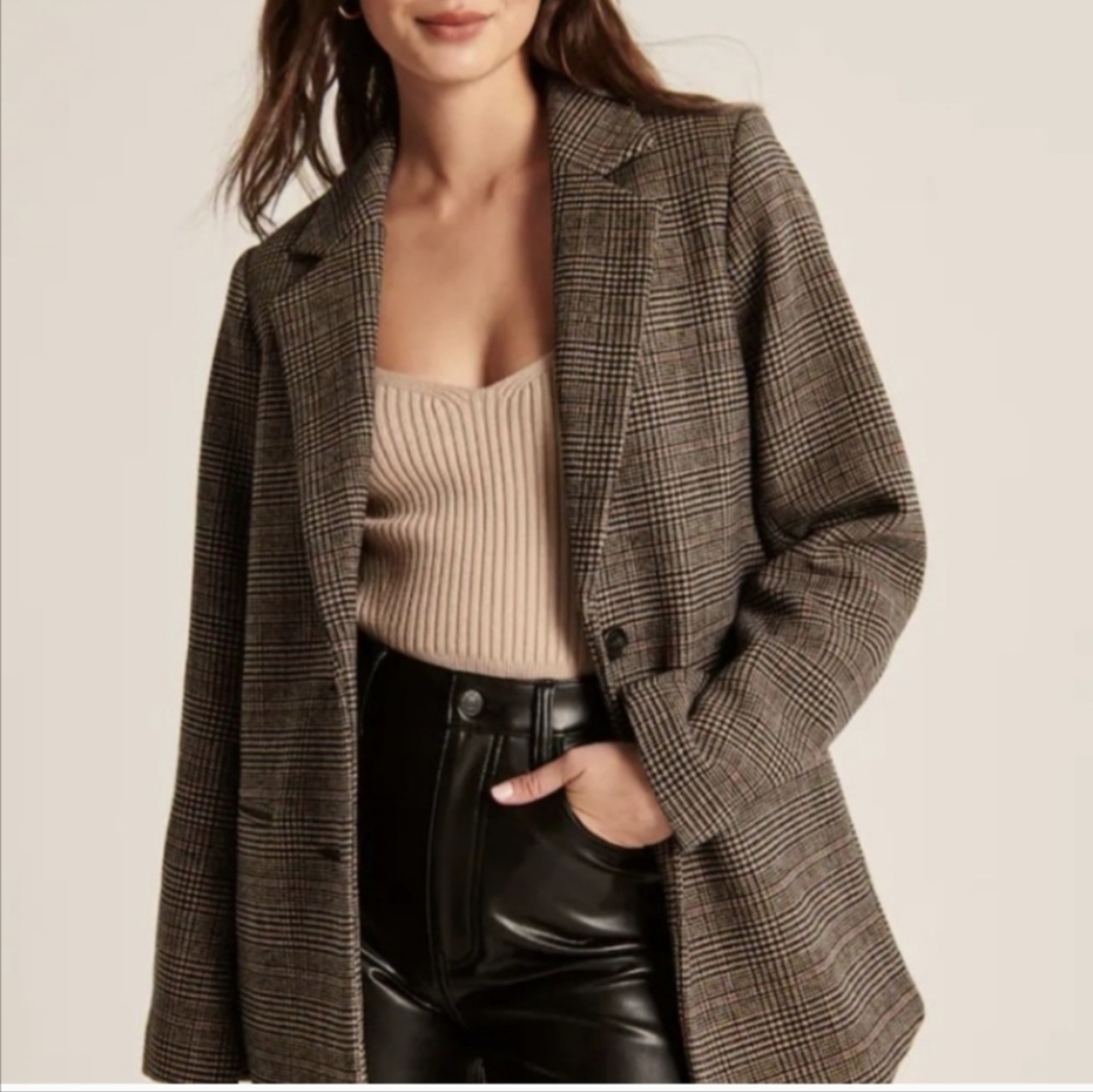 Abercrombie and Fitch plaid blazer jacket